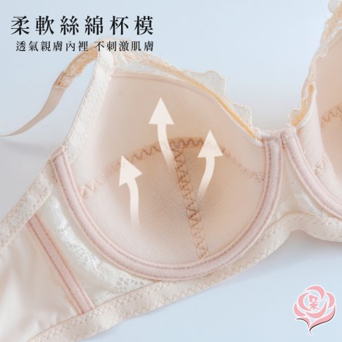 舒適輕薄絲棉薄杯 蕾絲內衣/大尺碼內衣/舒適軟包覆 36.38.40.42.44D【唐朵拉】(8059) 3