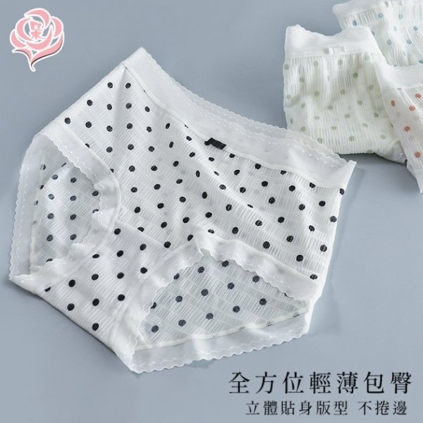 輕薄泡泡紗內褲 日系點點 清涼乾爽/無痕內褲純棉褲底 /輕柔透氣 /女內褲【 唐朵拉 】(319) 2