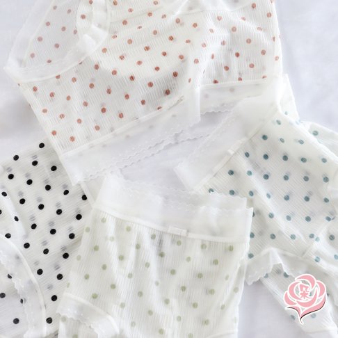 輕薄泡泡紗內褲 日系點點 清涼乾爽/無痕內褲純棉褲底 /輕柔透氣 /女內褲【 唐朵拉 】(319) 5