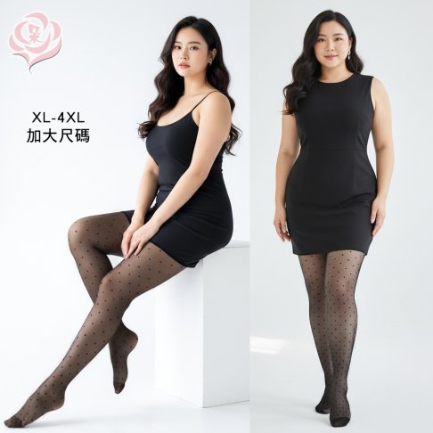 【 唐朵拉 】M-4XL 小圓點點顯瘦透膚絲襪，修飾腿型完美雙腳/大尺碼絲襪(236) 5