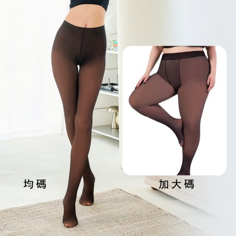 假透膚褲襪M-XXL 假透肉褲連腳絲襪 光腿神器 /大尺碼/超彈性/顯瘦/保暖連腳褲襪-黑色.灰色(262) 2